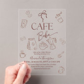 Coffee Theme Bow Cafe Bebe Brewing Baby Shower Acryl Uitnodigingen (Insitu (Draagbaar))
