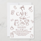 Coffee Theme Bow Cafe Bebe Brewing Baby Shower Kaart (Voorkant)