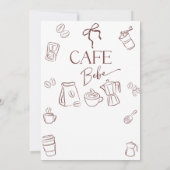 Coffee Theme Bow Cafe Bebe Brewing Baby Shower Kaart (Achterkant)