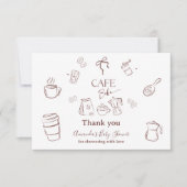 Coffee Theme Cafe Bebe Brewing Baby Shower Bedankkaart (Voorkant)