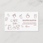 Coffee Theme Cafe Bebe Brewing Baby Shower Diaper Informatiekaartje (Voorkant)