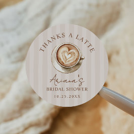 Coffee Themed Bridal Shower Ronde Sticker