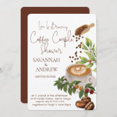 Coffee Themed Couple Shower Invitation Kaart (Voorkant / Achterkant)