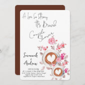 Coffee Themed Couple Shower Invitation Kaart (Voorkant / Achterkant)