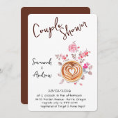 Coffee Themed Couple Shower Invitation Kaart (Voorkant / Achterkant)