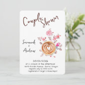 Coffee Themed Couple Shower Invitation Kaart (Staand voorkant)