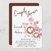 Coffee Themed Couple Shower Invitation Kaart (Voorkant / Achterkant)