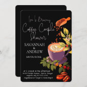 Coffee Themed Couple Shower Invitation Kaart (Voorkant / Achterkant)