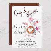 Coffee Themed Couple Shower Invitation Kaart (Voorkant / Achterkant)