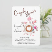 Coffee Themed Couple Shower Invitation Kaart (Staand voorkant)
