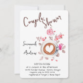 Coffee Themed Couple Shower Invitation Kaart (Voorkant)