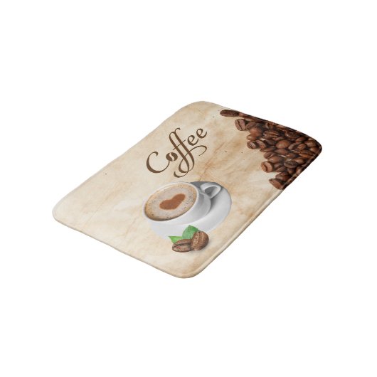 Coffee Themed Memory Foam Bath Mat (Gekanteld)