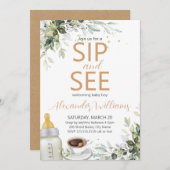 Coffee Themed Party Baby Sip and See Kaart (Voorkant / Achterkant)