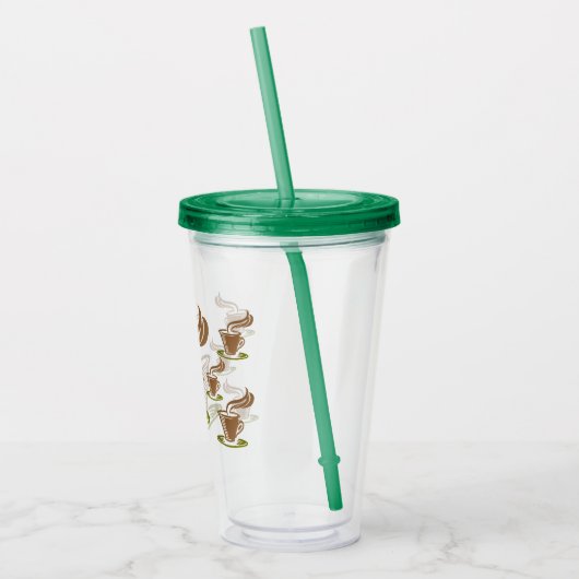 Coffee Themed Tumbler Acryl Drinkbeker (Links)