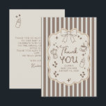 Coffee Themed Whimsical Baby Shower Bedankkaart<br><div class="desc">Funny whimsical baby shower small thank you card  - coffee themed</div>