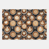 Coffee Themed Wrapping Paper Flat Sheet Set of 3 (Voorkant 2)