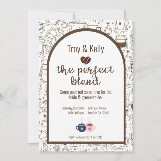 Coffee Thleding Wedding Shower-uitnodiging Kaart (Voorkant)