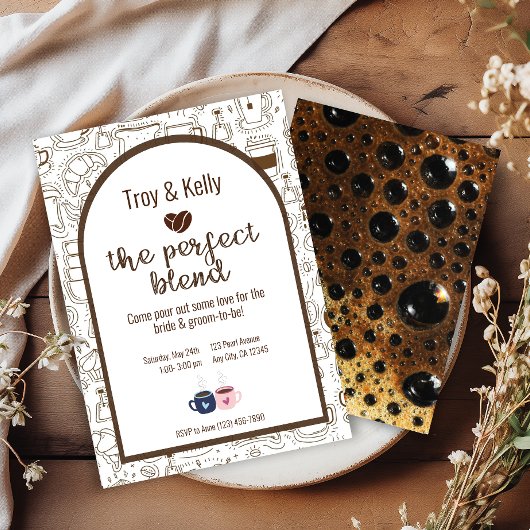 Coffee Thleding Wedding Shower-uitnodiging Kaart