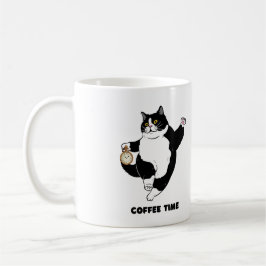 Coffee Time Black Cat Mok voor introverte mensen