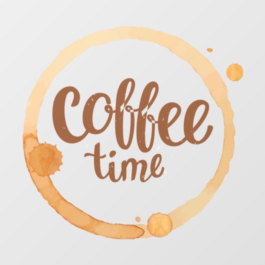 Coffee Time Coffee Shop Zakelijk Front Raamsticker (Vel)