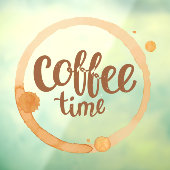 Coffee Time Coffee Shop Zakelijk Front Raamsticker (Vel 3)