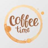 Coffee Time Coffee Shop Zakelijk Voorkant Raamsticker (Vel)