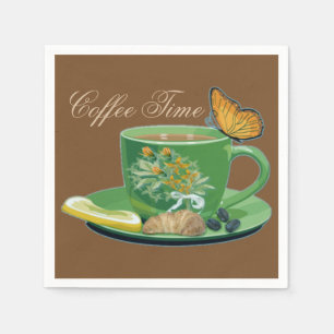 Coffee Time Cup & Saucer Napkins Servet