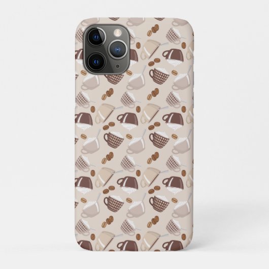 Coffee Time Cups Brown Grains Caffeine Lover Drink Case-Mate iPhone Case (Achterkant)