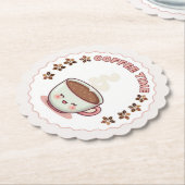 Coffee Time Cute Kawaii Coffee Cup Coaster Kartonnen Onderzetters (Gekanteld)