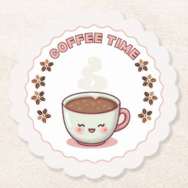 Coffee Time Cute Kawaii Coffee Cup Coaster Kartonnen Onderzetters