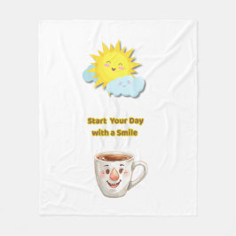Coffee Time – Cute Smiling Cup Fleece Deken