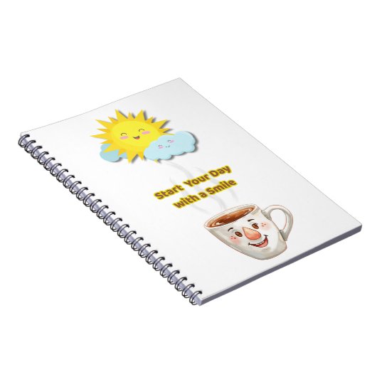 Coffee Time – Cute Smiling Cup Notitieboek (Rechterzijde)