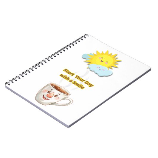 Coffee Time – Cute Smiling Cup Notitieboek (Linkerzijde)