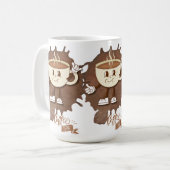 **Coffee Time – Cute Smiling Cup Steam  Koffiemok (Voorkant links)