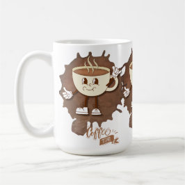 **Coffee Time – Cute Smiling Cup Steam  Koffiemok