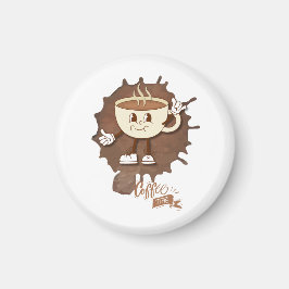 **Coffee Time – Cute Smiling Cup Steam  Magneet