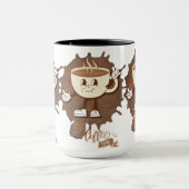 **Coffee Time – Cute Smiling Cup Steam  Mok (Midden)
