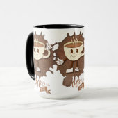 **Coffee Time – Cute Smiling Cup Steam  Mok (Voorkant links)
