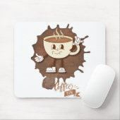 **Coffee Time – Cute Smiling Cup Steam  Muismat (Met muis)