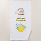 Coffee Time – Cute Smiling Cup Strandlaken (Voorkant)