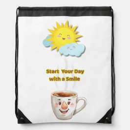 Coffee Time – Cute Smiling Cup Trekkoord Rugzakje