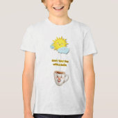 Coffee Time – Cute Smiling Cup Tri-Blend Shirt (Voorkant)