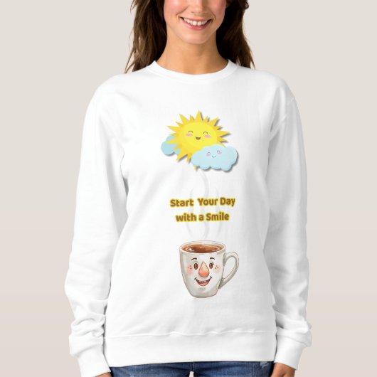 Coffee Time – Cute Smiling Cup Trui (Voorkant)