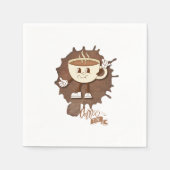 Coffee Time – Cute Smiling Cup with Heart Steam &  Servet (Voorkant)