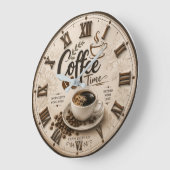 Coffee Time Elegant Farmhouse Kitchen Decor Grote Klok (Hoek)
