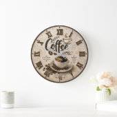 Coffee Time Elegant Farmhouse Kitchen Decor Grote Klok (Huis)