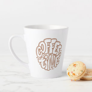 "Coffee Time" Esthetische Typografie Reisbeker Latte Mok