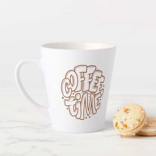 "Coffee Time" Esthetische Typografie Reisbeker Latte Mok (In situ)
