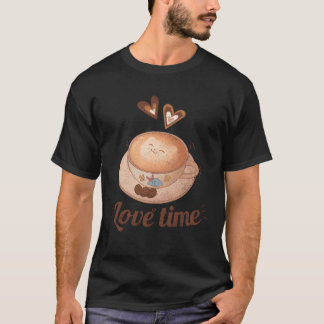 coffee time is love time funny kawaii coffee frien t-shirt