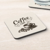 Coffee Time Kurken Rug Onderzetters Set van 6 (Linkerzijde)